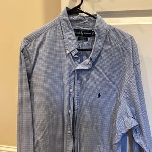 Polo by Ralph Lauren Men's Blue Checkered Shirt